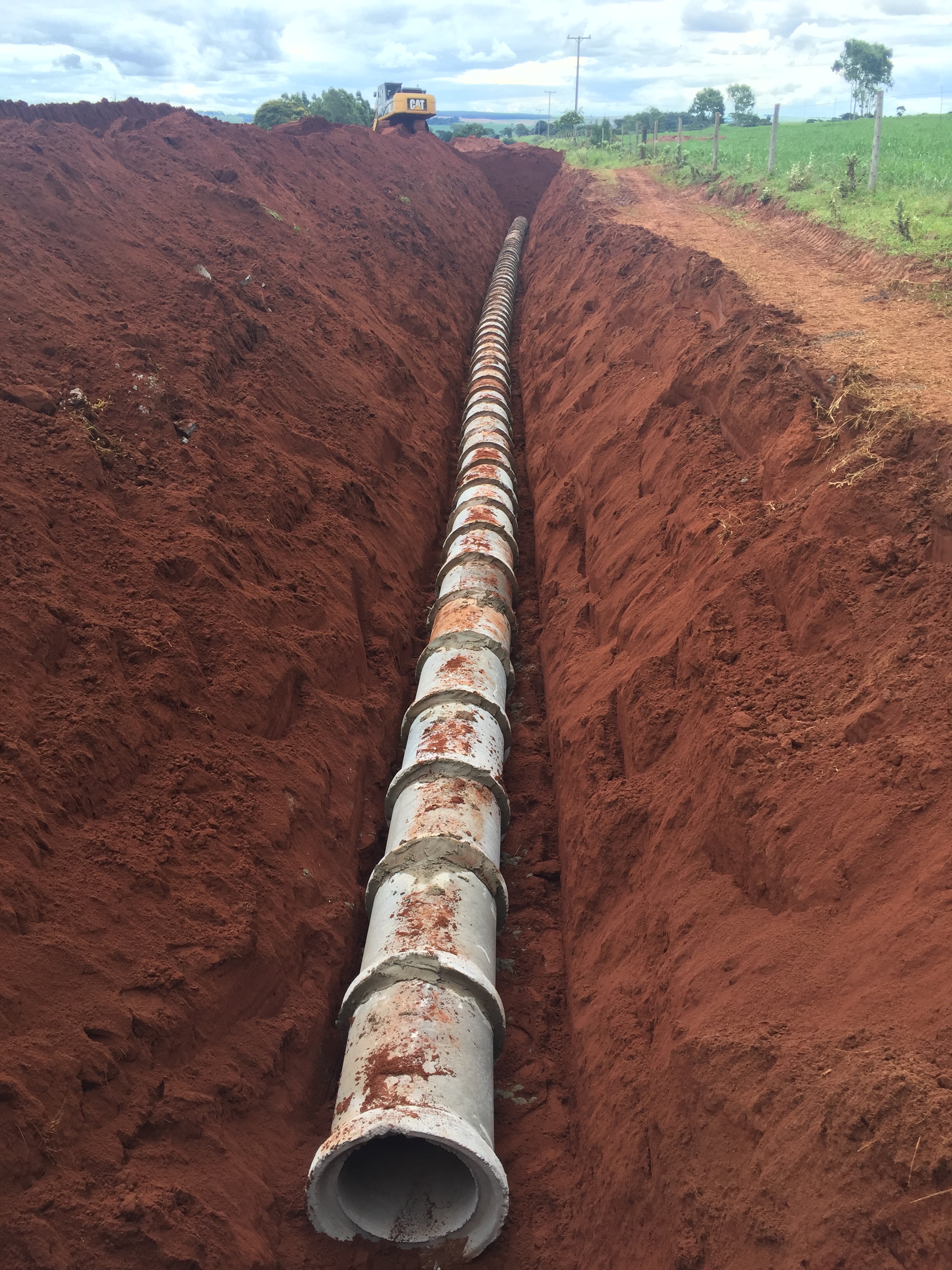 disposição da tubulação da galeria
