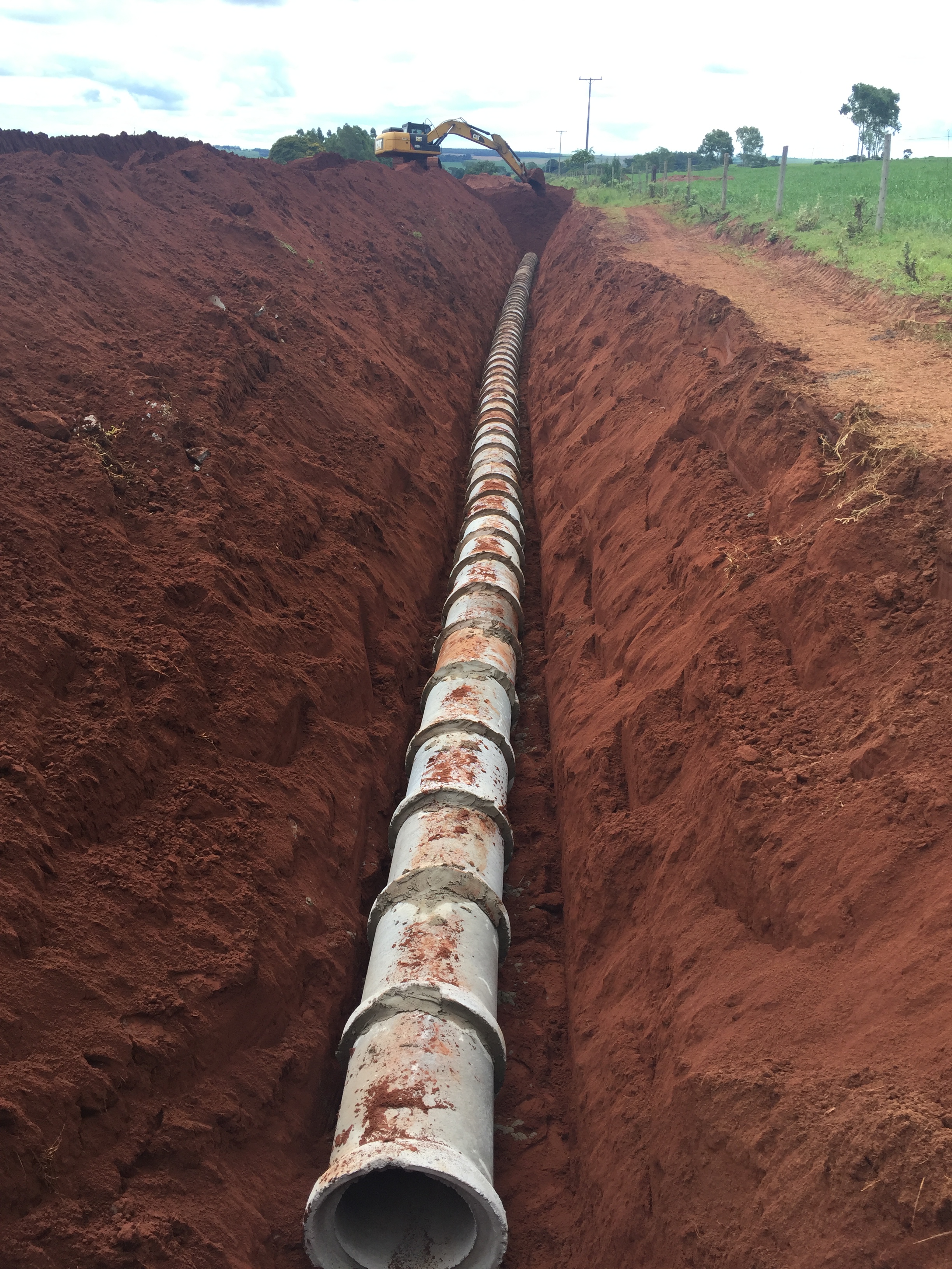 disposição da tubulação da galeria